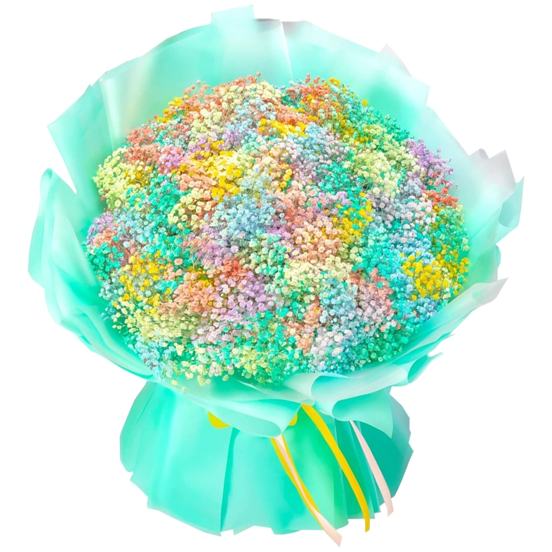 Букет из 101 разноцветной гипсофилы