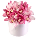 Композиция из 15 розовых орхидей